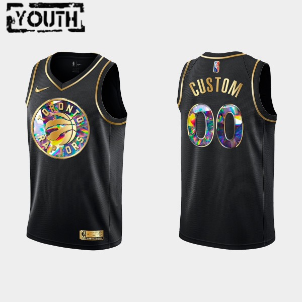 NBA Toronto Raptors Trikot Benutzerdefinierte Nike 2021-22 Schwarz Golden Edition 75th Anniversary Diamond Swingman - Kinder
